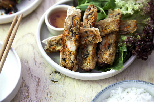 Cha gio pork spring rolls.