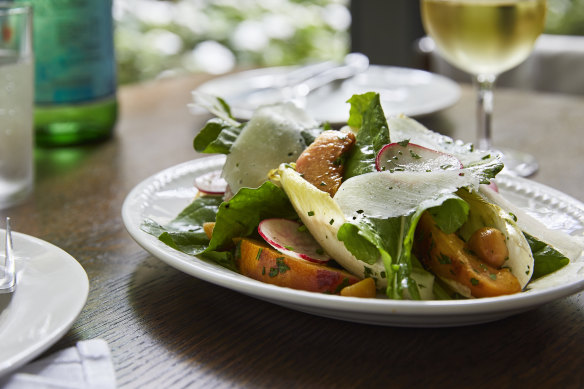 Josper-roasted peach salad.