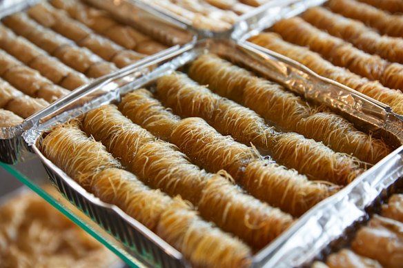 Baklava with kataifi pastry. 