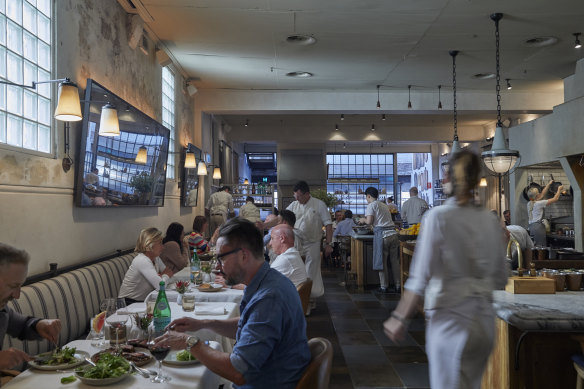 Inside Merivale’s farmhouse-chic Fred’s restaurant.