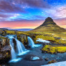 Icelandic mountain Kirkjufell at sunrise.