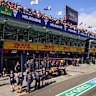 Pit lane at Albert Park during the 2024 race.