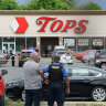 Buffalo Police on scene at a Tops Friendly Market on May 14, 2022 in Buffalo, New York. According to reports, at least 10 people were killed after a mass shooting at the store with the shooter in police custody.