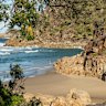 The secluded cove of Little Bay Beach in Arakoon National Park.