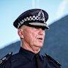 Victoria Police Commissioner Mike Bush speaks to media in northern Victoria on Monday afternoon.