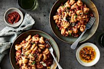 An easy midweek pasta dish that riffs on the flavours of Turkish manti dumplings.