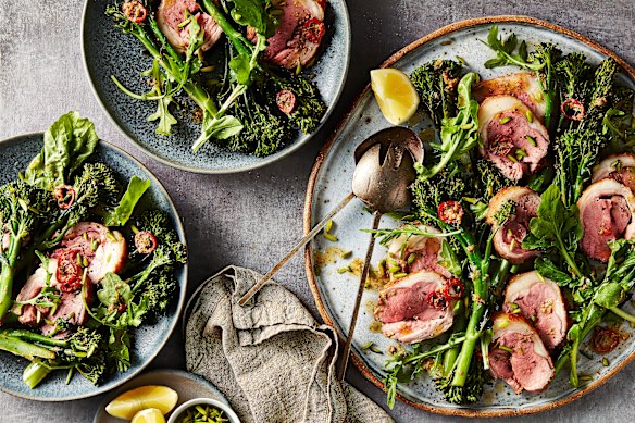 This warm lamb salad has flavour for days.