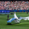 Katy Perry performing at the AFL grand final.