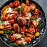 Katrina Meynink's three tomato salad with sunflower seed puree.