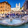 The Spanish Steps and the crowds.