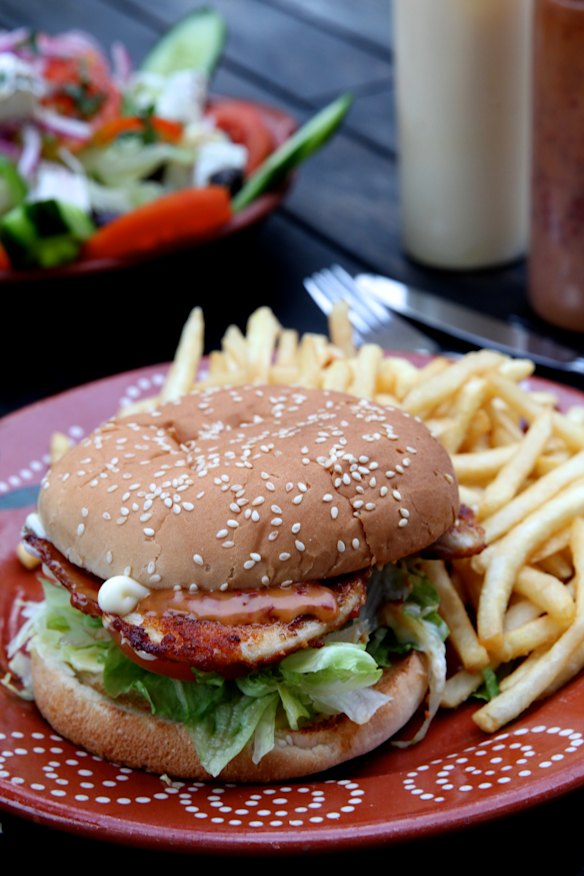 Frango’s chicken burger with chilli mayo.