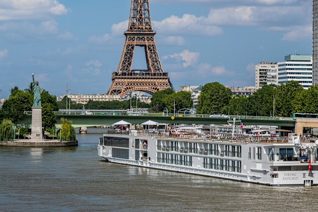 Seine Class Viking Longship on the Seine River in Paris, France.