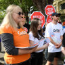 GetUp campaigners and campaign director Miriam Lyons during last year's Wentworth byelection.