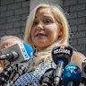 Virginia Giuffre outside a Manhattan court after Jeffrey Epstein’s death in 2019.