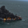 Sunken cargo ship off Sri Lanka risks oil spill on top of plastic pellets