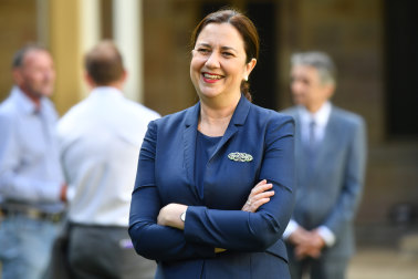 Queensland Premier Annastacia Palaszczuk is seen during a press conference at Queensland. 