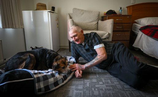 Paul Debar with his dog Bonny.