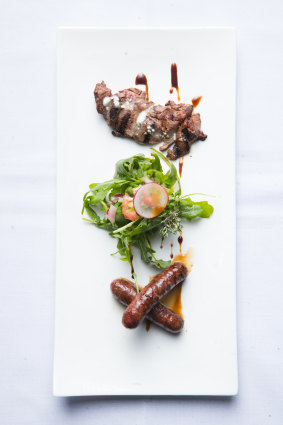 The Lebanese sausage and lamb fillet. 