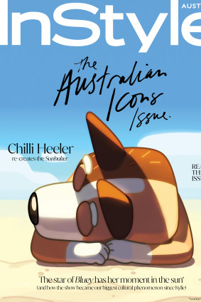 The latest cover of In Style Australia’s digital edition features ‘Bluey’ star Chilli recreating Max Dupain’s famous ‘Sunbaker’ photograph.