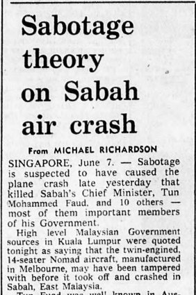 An article published by The Age in 1976 on the theories behind the crash.