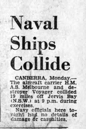 STOP PRESS - Tuesday February 11, 1964, first mention of the disaster in The Age.