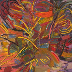 Gene A’Hern’s Sky painting, oil and oil stick on board, 240cm x 240cm