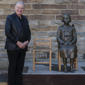Crews was criticised over this memorial to the so-called 'comfort women' of World War II. 'It was the right thing to do,' he says.