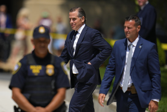 President Joe Biden’s son Hunter Biden leaves after a court appearance in Wilmington, Delaware, on Wednesday. 