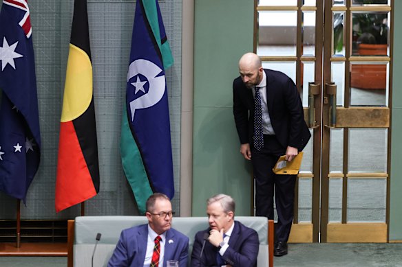 Simon Kennedy, the member for Cook, leaves the chamber.