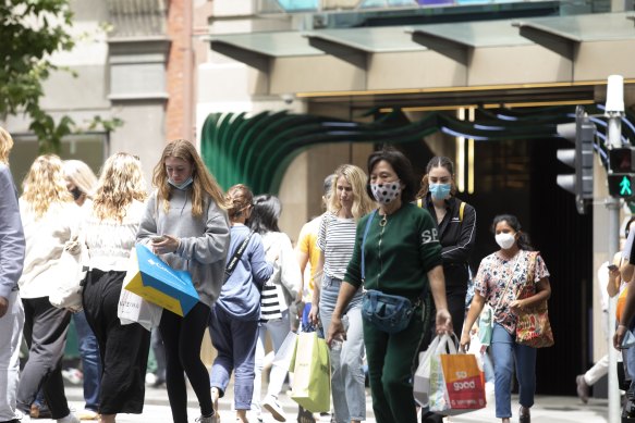 Shoppers in Melbourne ahead of Christmas.