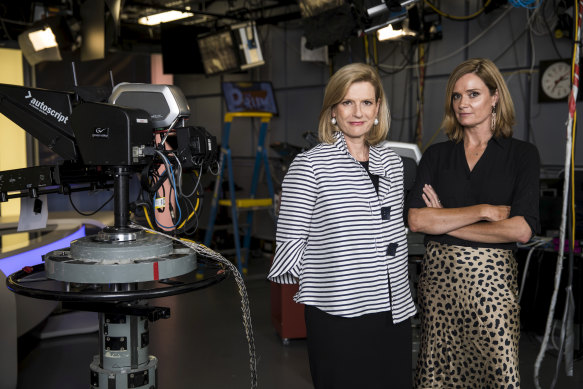 The Drum presenters Ellen Fanning and Julia Baird (right) will stay with the ABC in new roles.