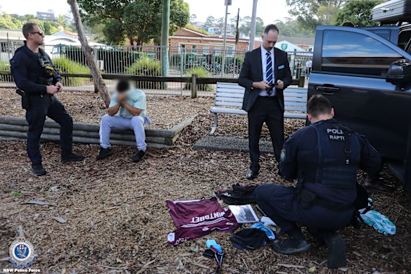 Police arrest Brandon Wakeham in 2024.
