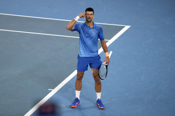 Novak Djokovic after defeating Stefanos Tsitsipas.