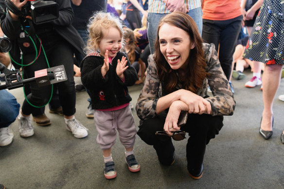 New Zealand Prime Minister Jacinda Ardern meet a small fan in Christchurch this week.