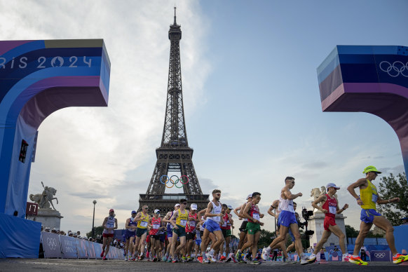 Spectacular: The race walk course in Paris.