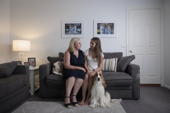 Amanda Kercher Hack with her daughter Scarlett Hack who was 13 when she was told a heart transplant was her only chance of survival.