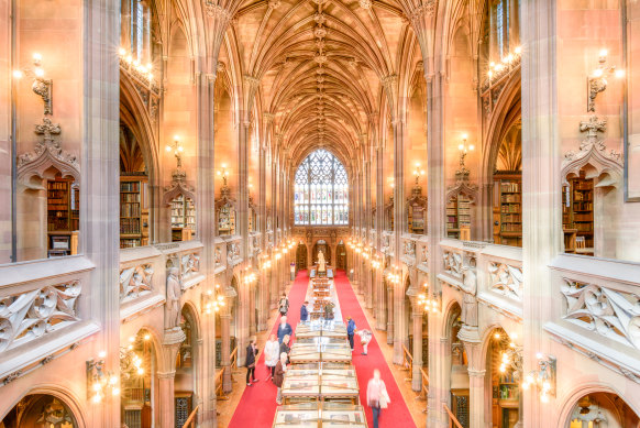 Historic John Rylands Library, one of the venues of the biennial Manchester International Festival.