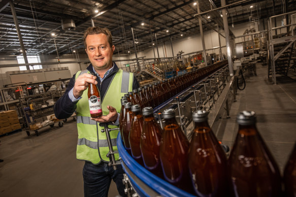 Chris Gillard is the manager of Remedy Drinks, which has just opened a new fermenter in Dandenong South. 