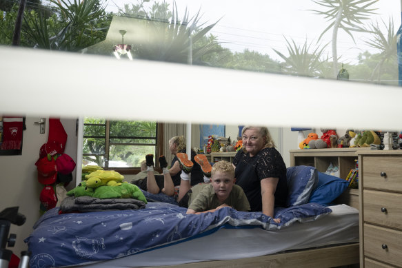 Donna Harrison, with her son Lachlan, who is almost 10. She received support for her intrusive thoughts.