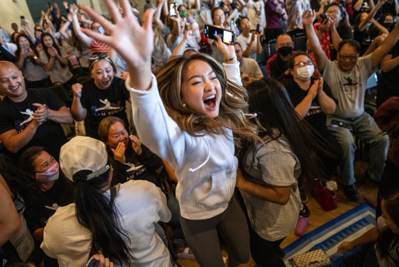 Sunisa Lee’s sister Shyenne celebrates her win with the Hmong community in the US.