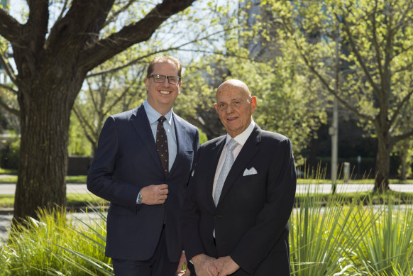 Premier Investments chief executive Richard Murray (left) and chairman Solomon Lew are expecting a bumper December quarter. 