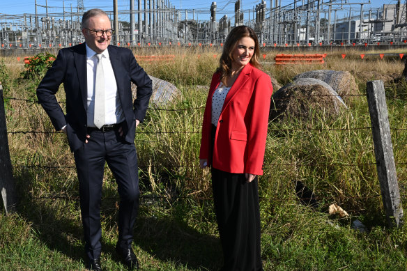 Prime Minister Anthony Albanese (left) and Ali France (right), Labor candidate for Dickson, in Brisbane today.