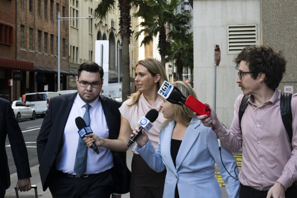 Former Liberal Party staffer Bruce Lehrmann, left, on Wednesday.