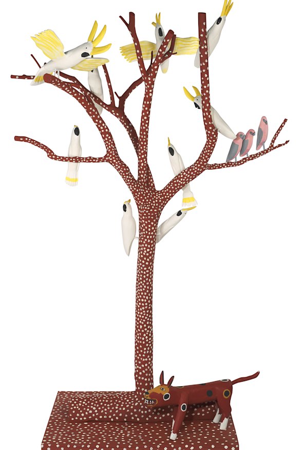 Keith Wikmunea’s Theewith & Kalampang: White Cockatoo, Gilah and the Wandering Dog that won the $100,000 prize.