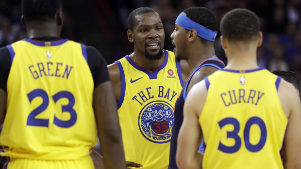 No regrets: Kevin Durant, centre, and the rest of the Warriors declined to visit the White House.