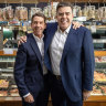 Queensland Treasurer Cameron Dick (left) with brother, Federal Speaker of the House of Representatives, Milton Dick at the Annerly Butcher that their father used to own when they were kids.
