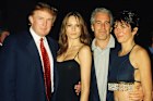Donald Trump and his girlfriend (and future wife), Melania Knauss, with Jeffrey Epstein and Ghislaine Maxwell at Mar-a-Lago in 2000.