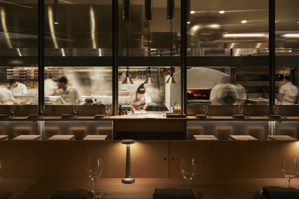 The open kitchen at Antara 128.