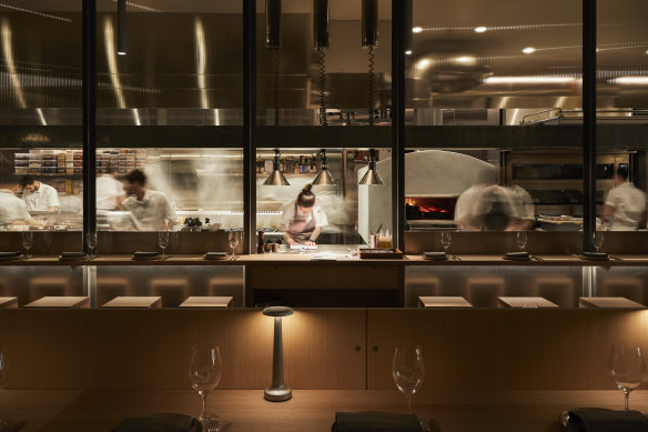 The open kitchen at Antara 128.