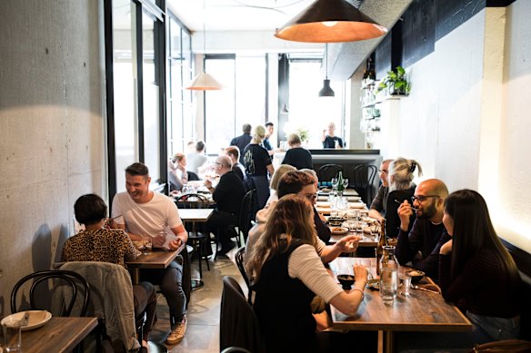 The Darlinghurst restaurant’s dining room. 
